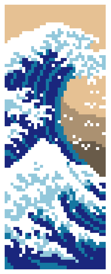 Die große Welle vor Kanagawa als PixelArt Bild