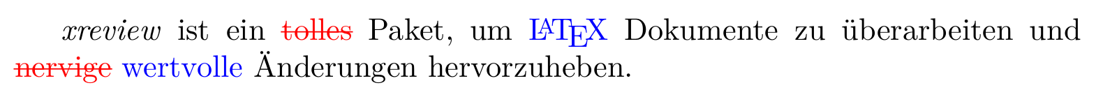 Beispiel für das Review bzw. überarbeiten eines Textes in LaTeX